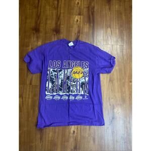 Los Angeles Lakers T Shirt Single Stitch - Hanes -  L